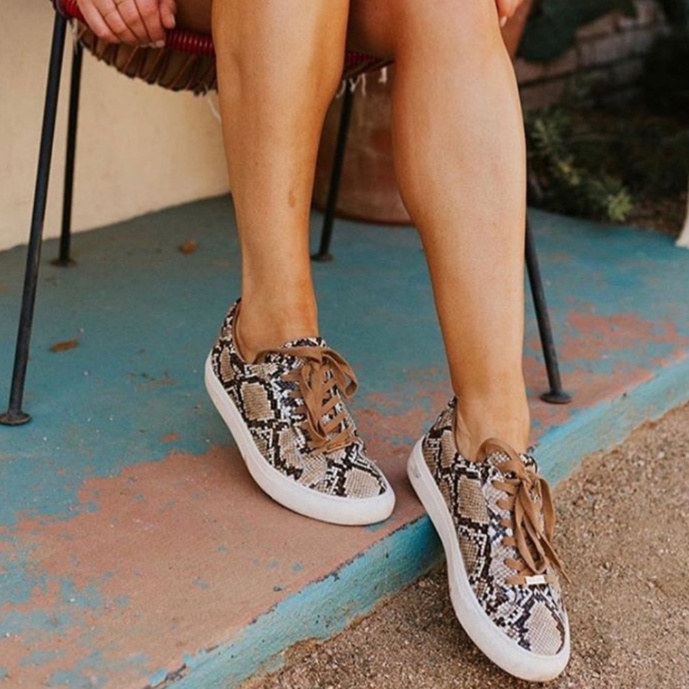 J/SLIDES Animal Printed Leather Sneakers